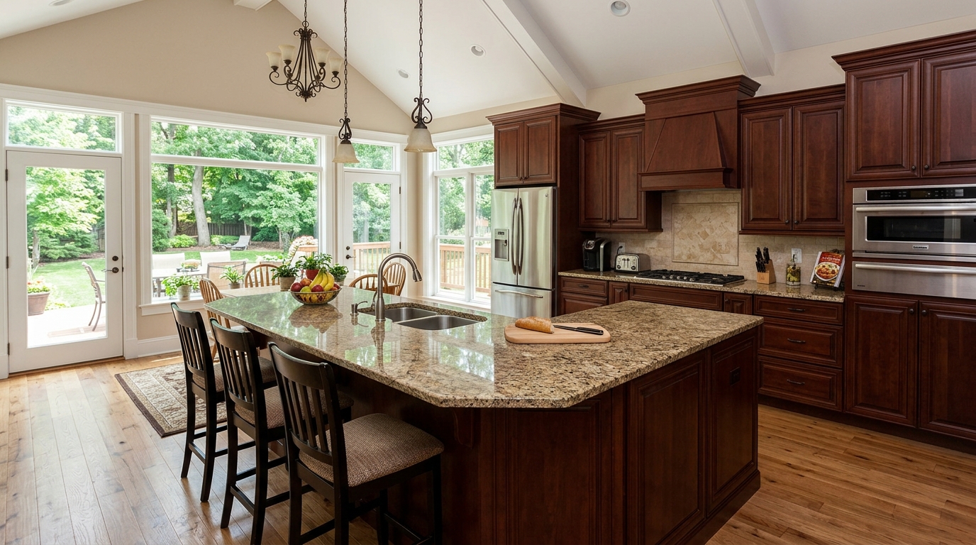 Open-Concept Luxury Waterfront Kitchen Before